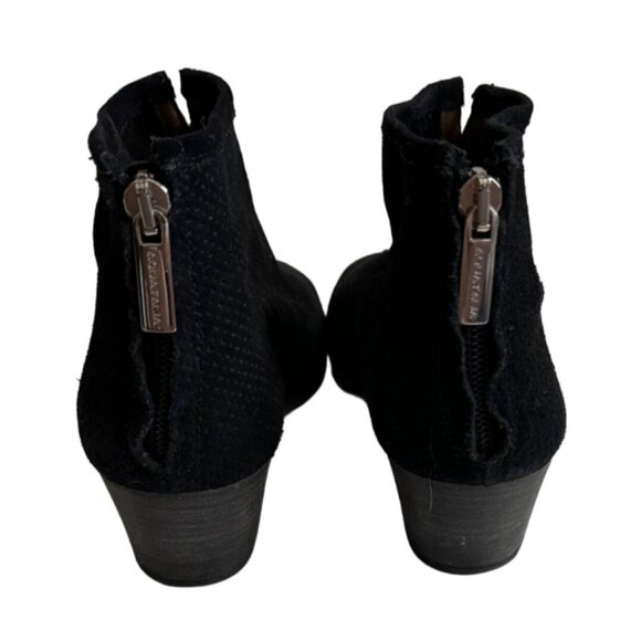 Aquatalia by Marvin K Booties Black Perforated Suede Size 6 1/2 - Picture 6 of 9